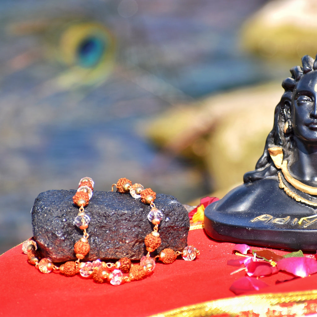Golden Glow – Rudraksha & Crystal Jaap Mala