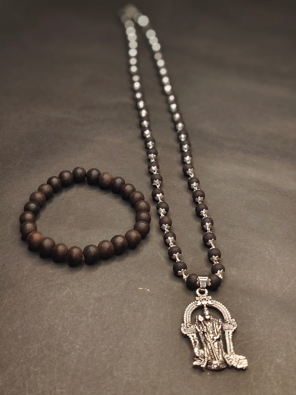 Murugan's Karungali Blessings – Karungali Mala with Lord Murugan Locket + Karungali Malai Black Ebony Mala
