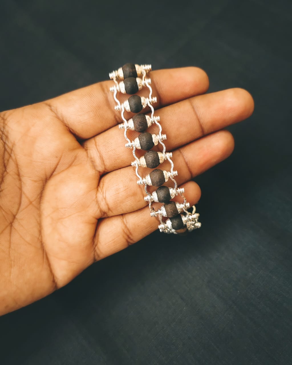 Silver Plated Karungali Modern Bracelet 🔱🔱